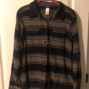 Patagonia Striped Flannel Button Down, size 8